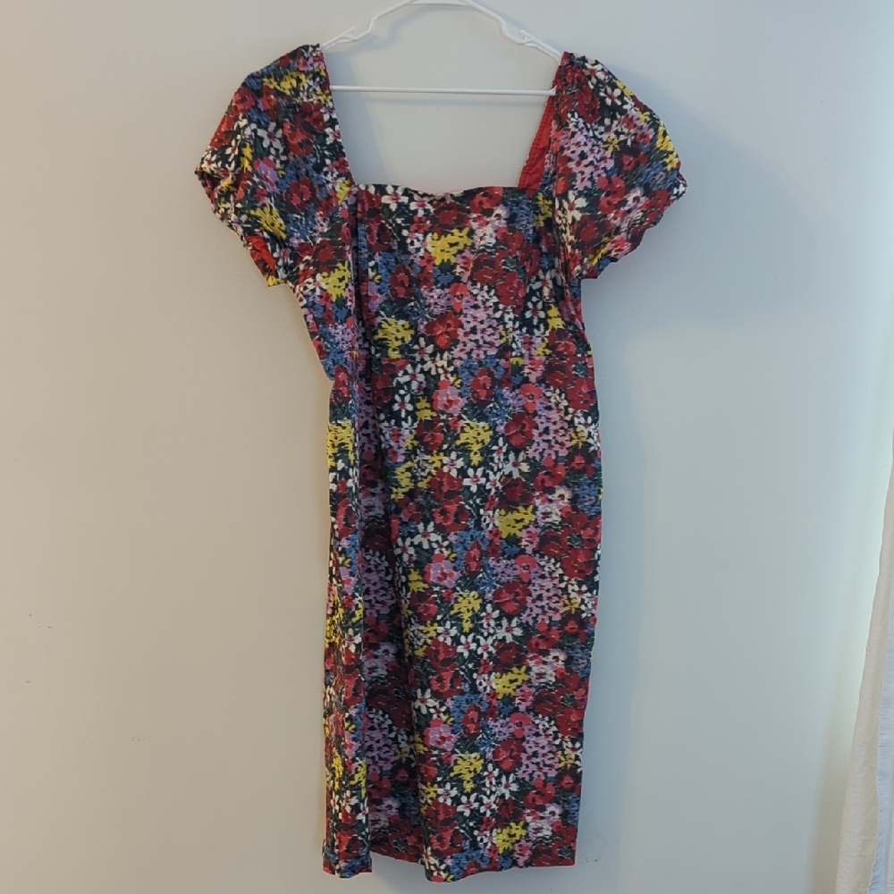 Boden Women's 20/22 Colorful Abstract Floral Midi Dress